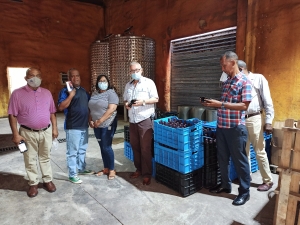 Visita del Director, del Instituto Nacional de la Uva (INUVA), Jos&eacute; Antonio Santos Manzueta y parte de su equipo t&eacute;cnico a la Bodega Experimental Plaza Cacique.